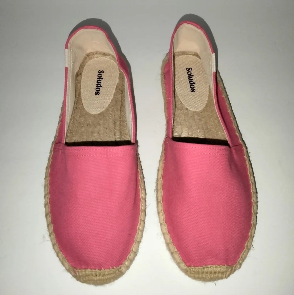 Soludos (Size 7-7.5) Pink Canvas Dali Original Slip-on Espadrilles (Like New)